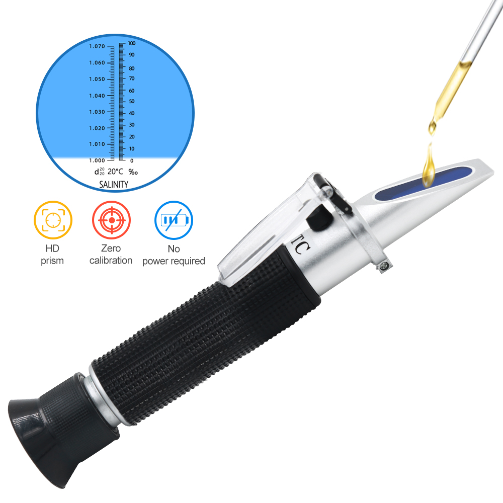 Marine Aquarium Refractometer - Rifrattometro di salinità portatile 0-100% salinometro