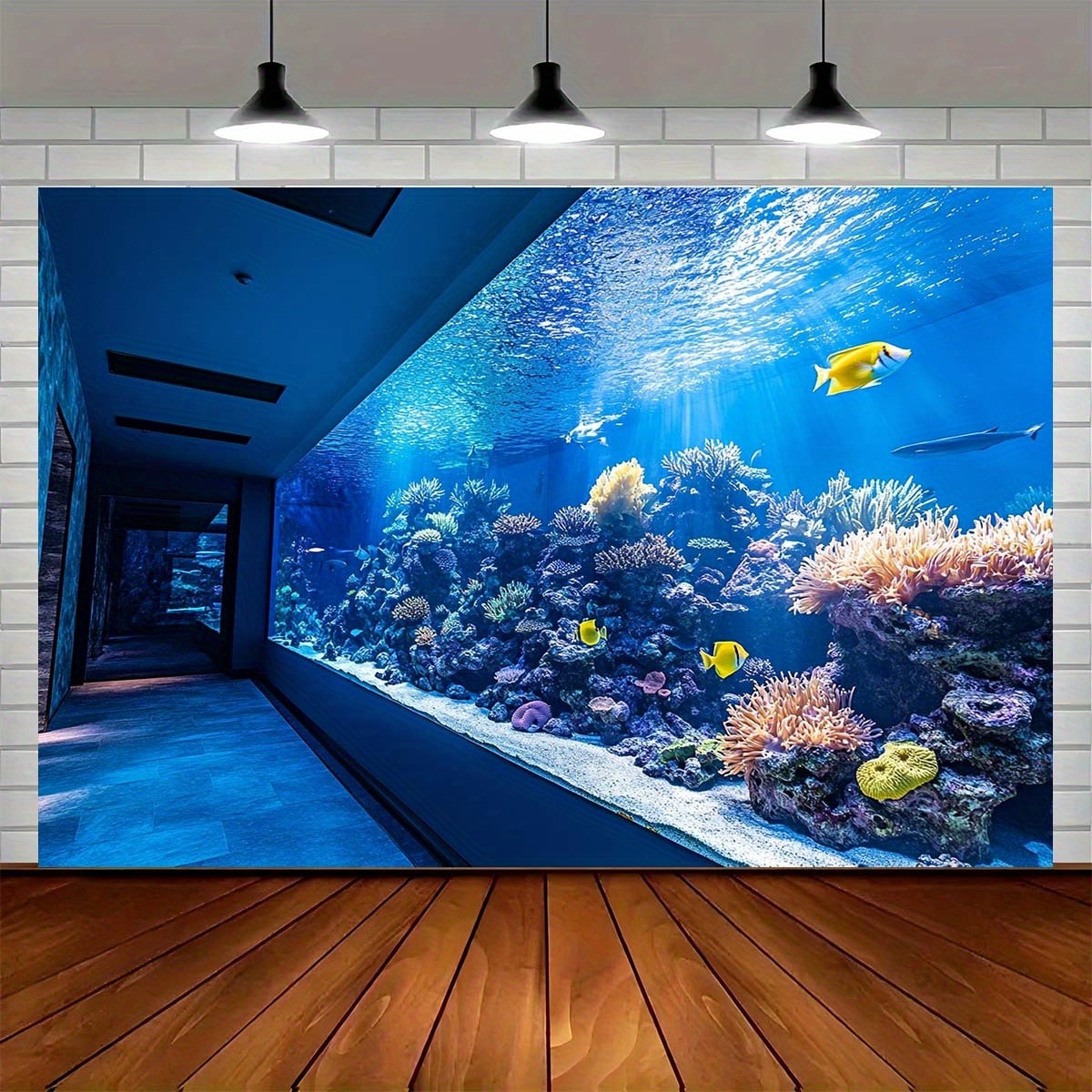 Aquarium Marine - Tapestry Subacqueo Vibrante con Barriera Corallina